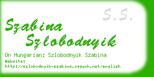 szabina szlobodnyik business card